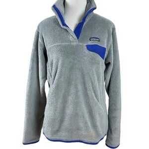 Patagonia Women's Medium Re-Tool Snap-T Pullover in Tailored Grey Dolomite Blue